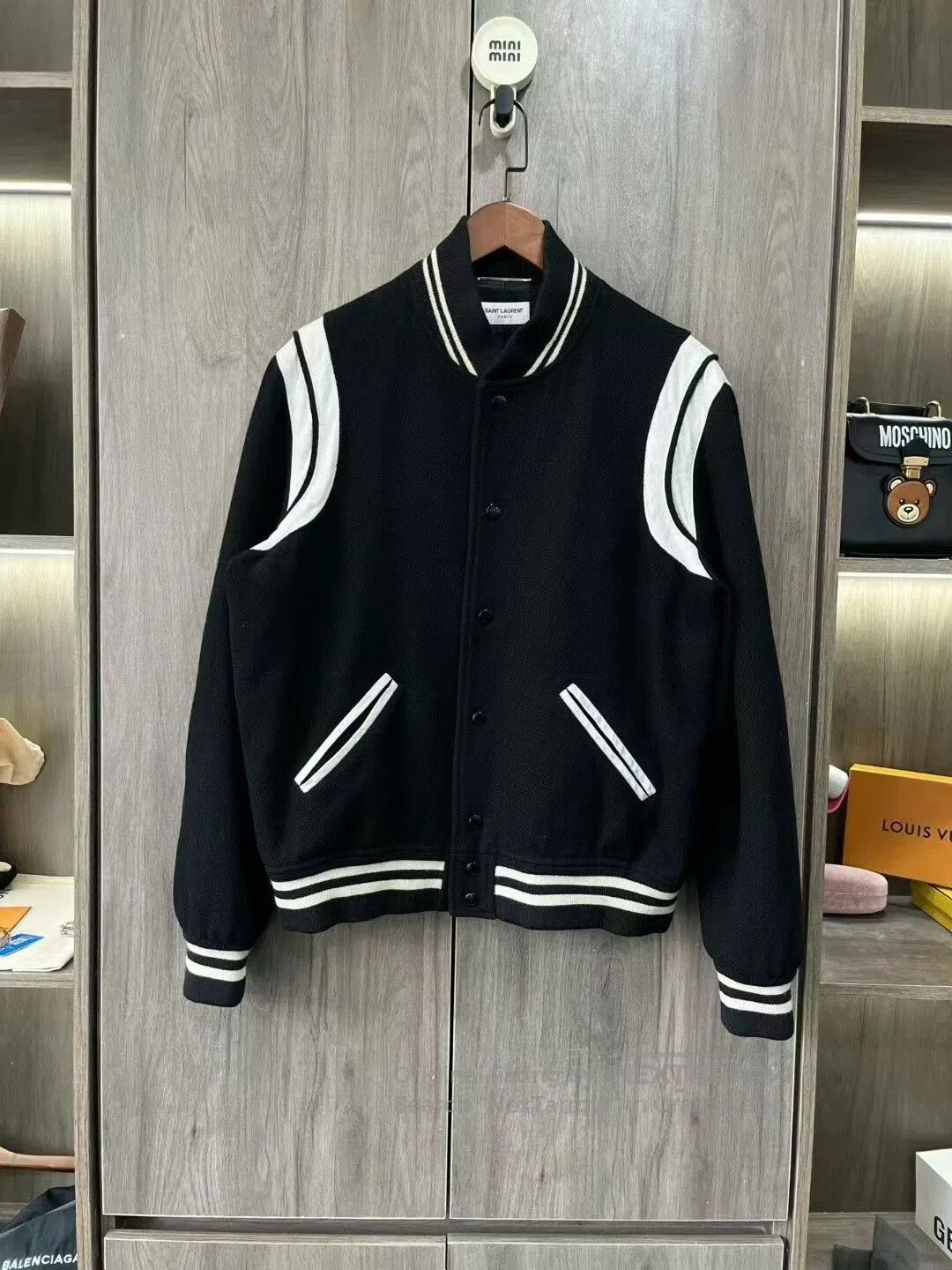 Saint Laurent Paris saint laurent black and white baseball jacket. Size US L / EU 52-54 / 3 - 1 Thumbnail
