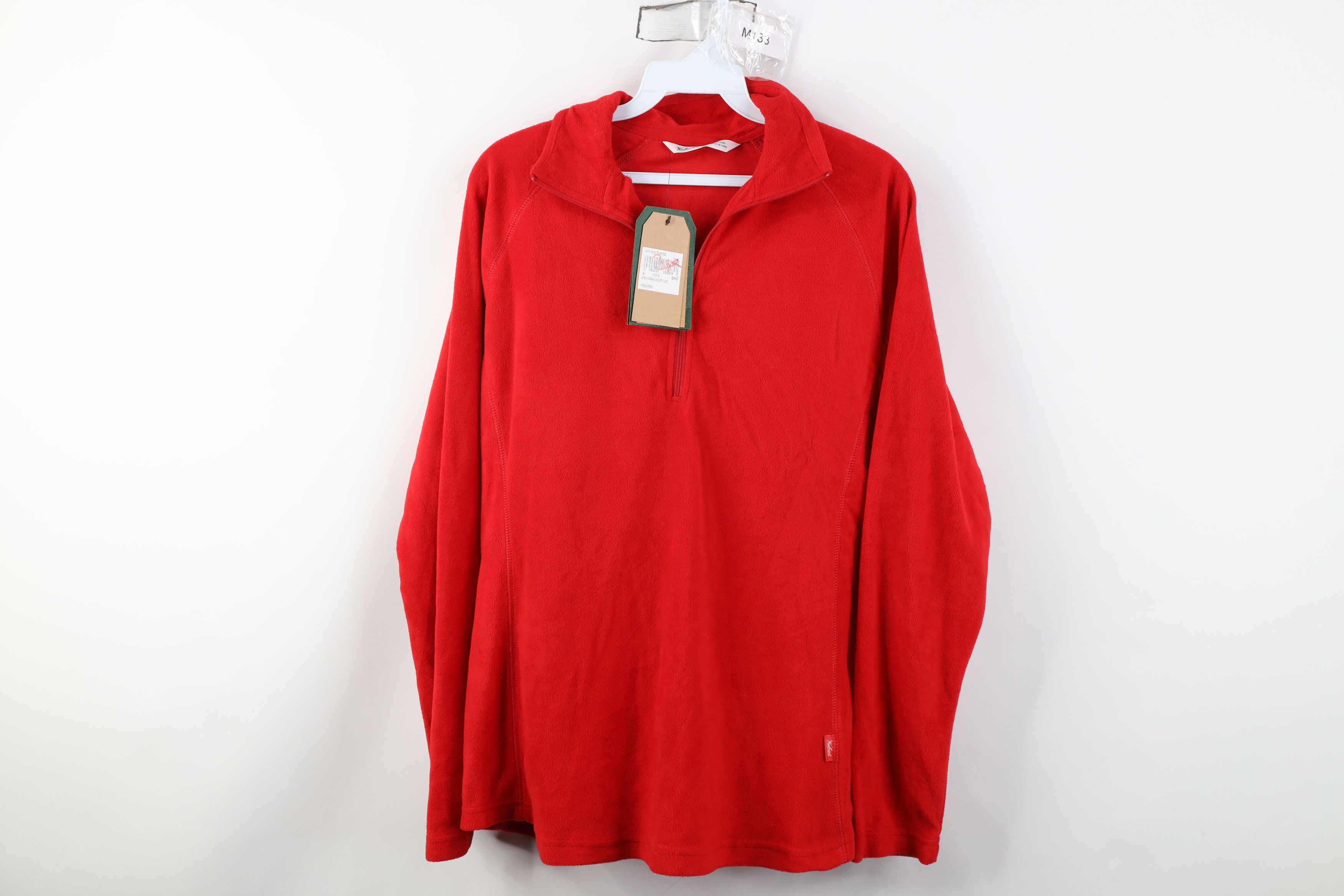 Woolrich Woolen Mills Deadstock Vintage Woolrich 1/4 Half Zip Fleece Sweater Red Size L / US 10 / IT 46 - 1 Thumbnail