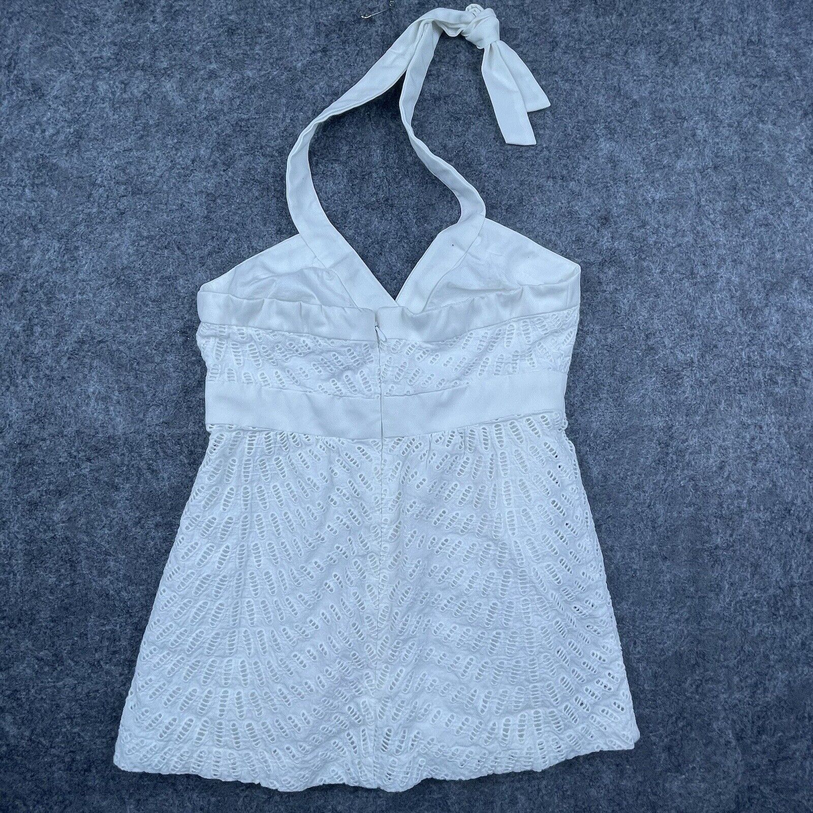 Trina Turk Trina Turk Halter Womens 0 White Eyelet Coquette Angelcore Size XS / US 0-2 / IT 36-38 - 2 Thumbnail