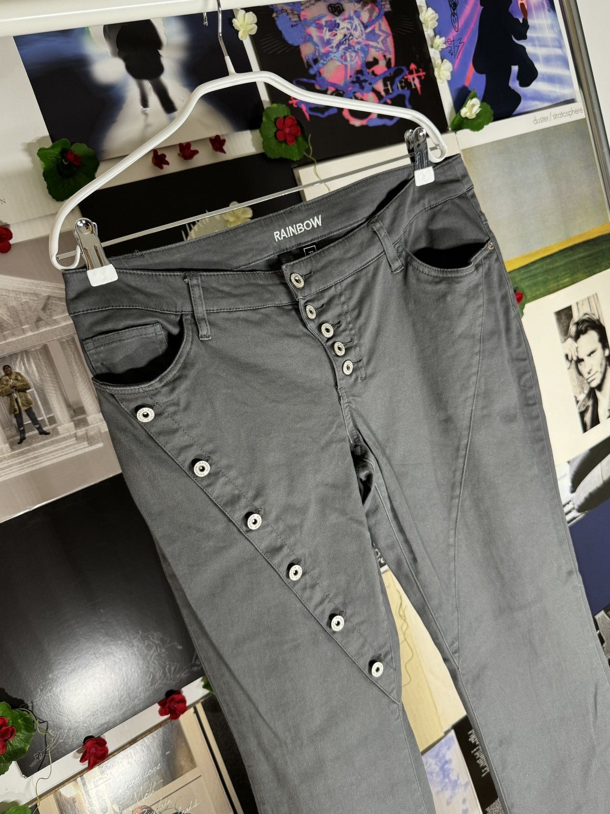 Rainbow Grey Cotton Flared Pants Size US 33 - 3 Thumbnail