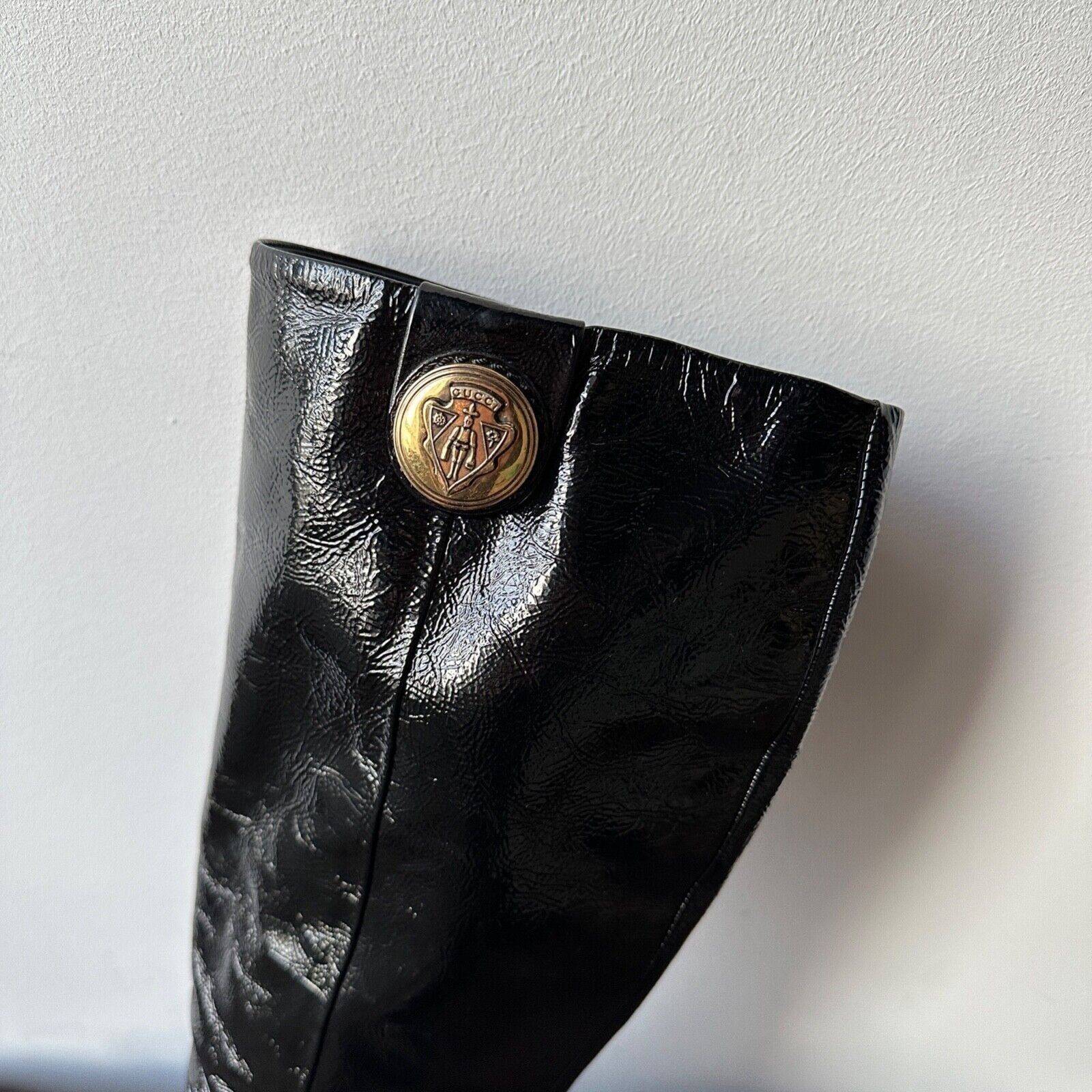 Gucci Gucci Vintage 00s Patent Leather Knee Boots 8282AC Size US 6.5 / IT 36.5 - 5 Thumbnail