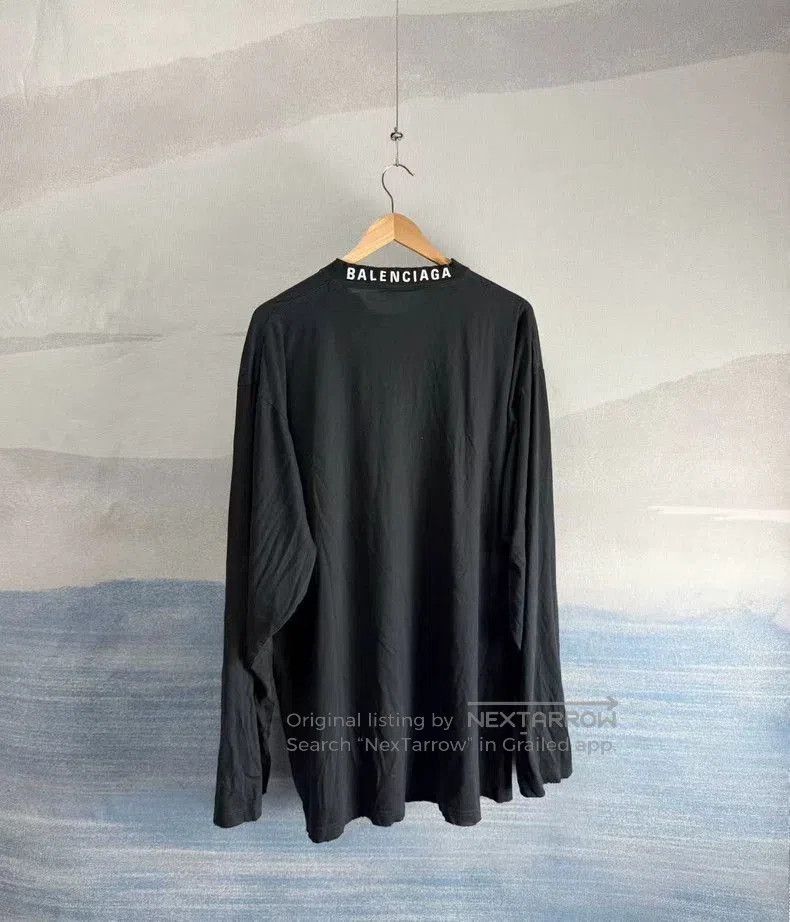 Balenciaga Black Logo Embroidered Longsleeve.