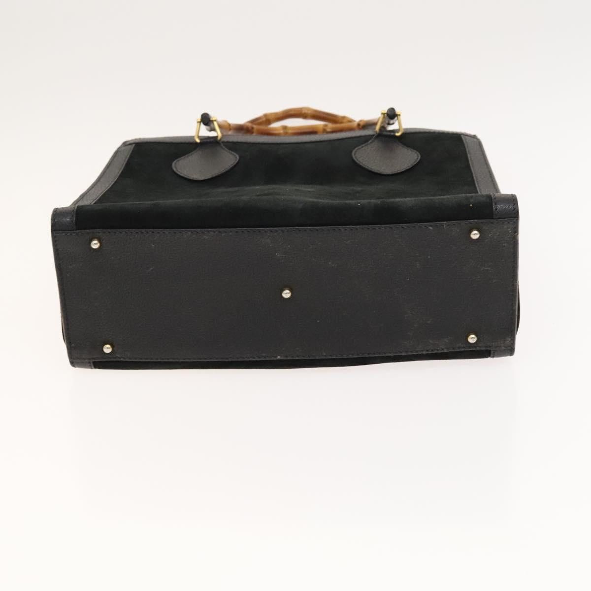 Gucci GUCCI Bamboo Hand Bag Suede Black Gold 002 2853 0260 0 Size ONE SIZE - 9 Thumbnail