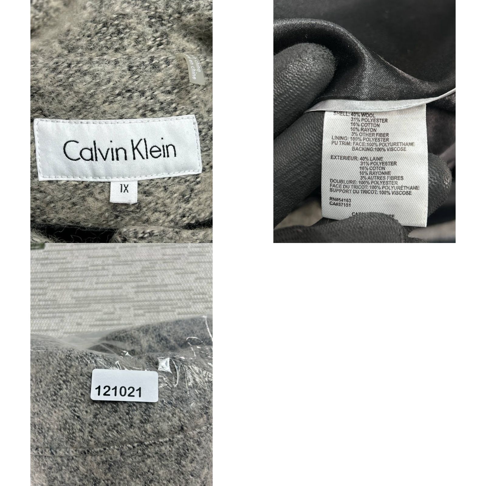Calvin Klein Calvin Klein Walker Coat Women 1 Gray Wool Blend Asymmetrical Zip Cozy Winter Coat Size XL / US 12-14 / IT 48-50 - 8 Thumbnail