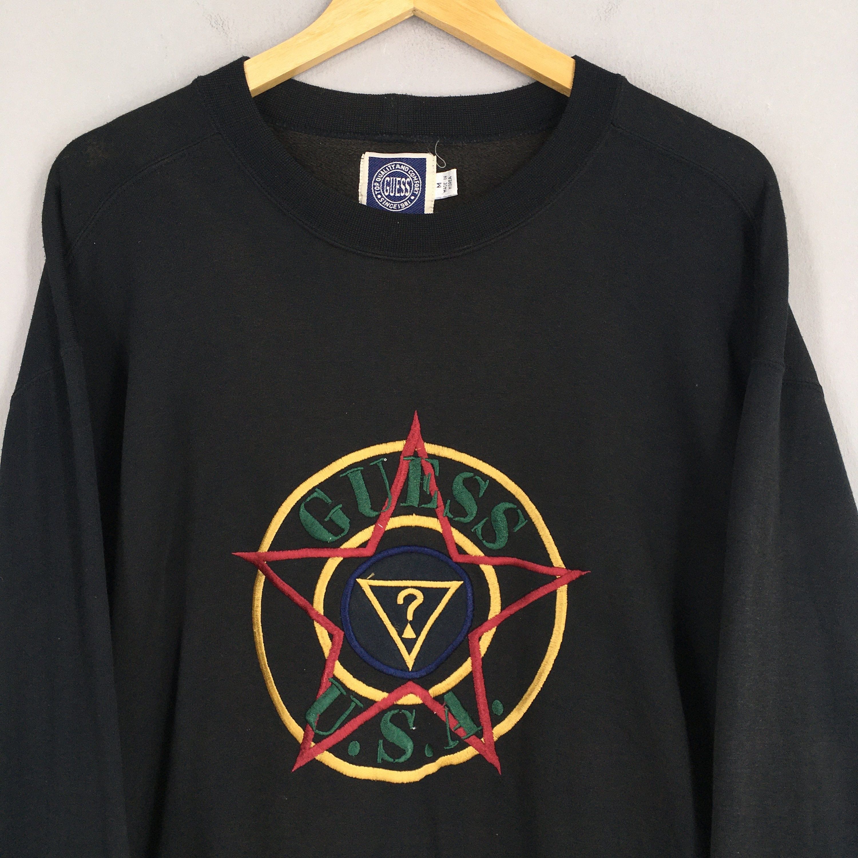 Guess Vintage 90's Guess Jeans Black Sweatshirt Medium Size US M / EU 48-50 / 2 - 2 Thumbnail