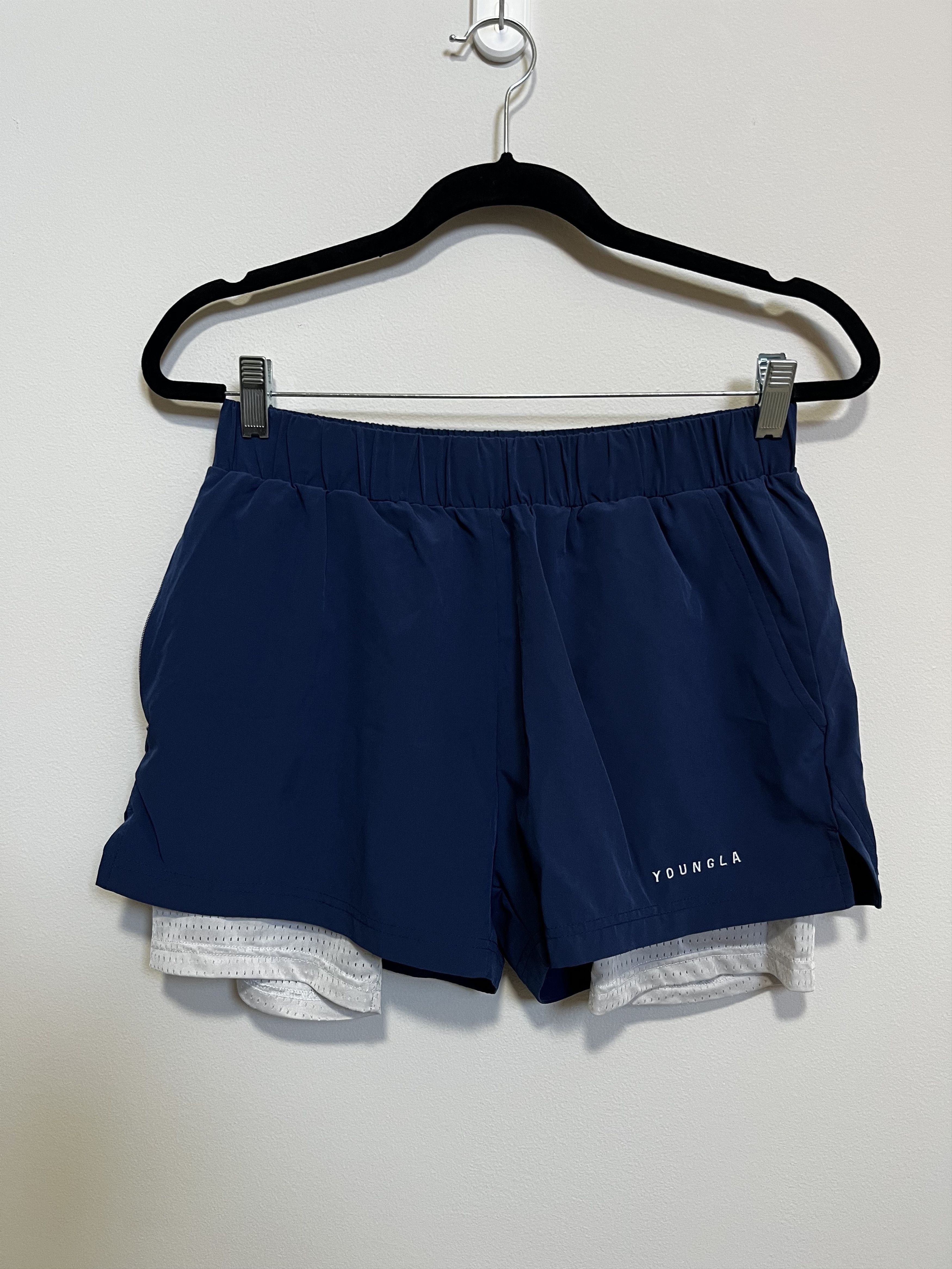YoungLA YoungLA Training Shorts Navy Blue (Size M) 5" Inseam Size US 32 / EU 48 - 1 Thumbnail