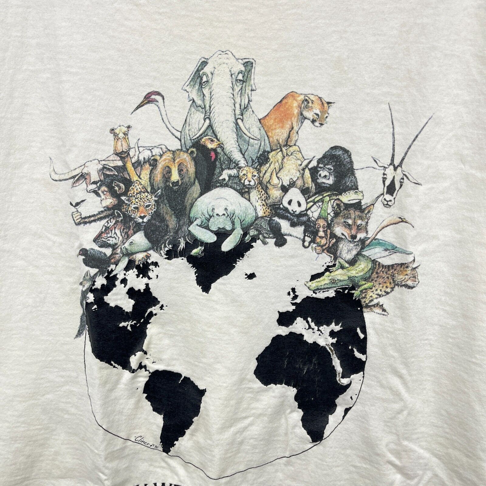 Vintage Vintage '90s Earth Day Animal Nature T-Shirt XL Size US XL / EU 56 / 4 - 2 Thumbnail