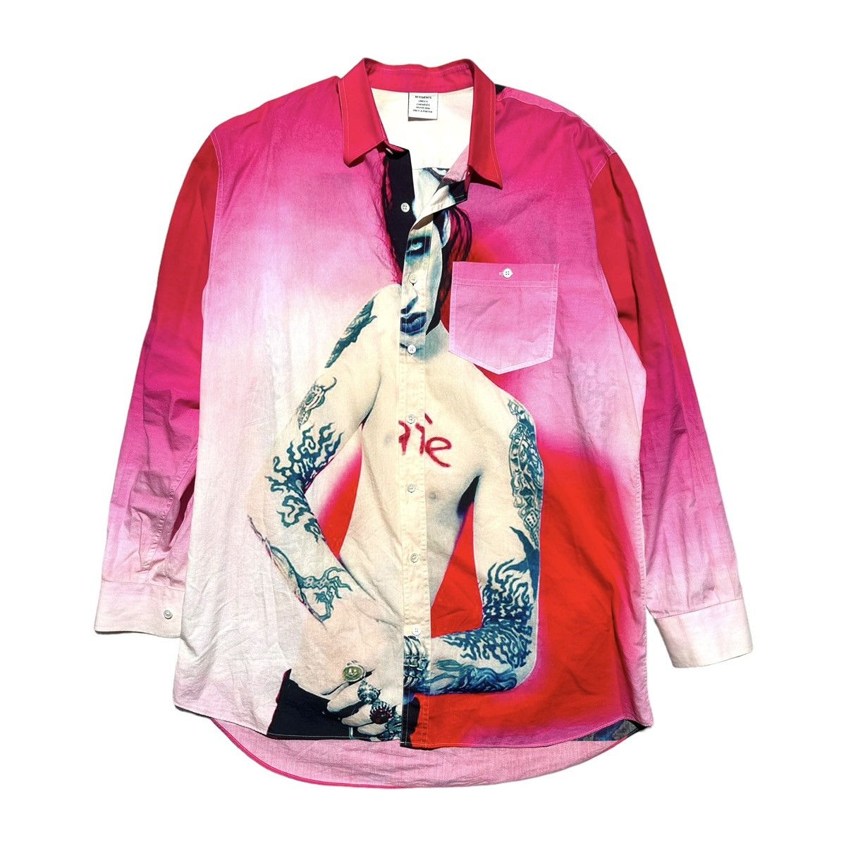 Vetements Marilyn Manson Unsafe button down Size US S / EU 44-46 / 1 - 1 Thumbnail