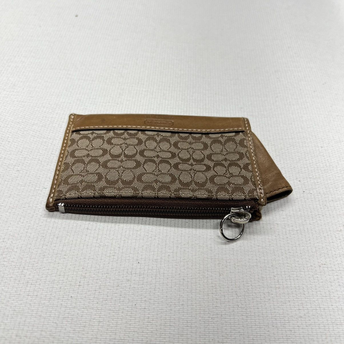 Coach × Vintage VTG Coach Coin Purse Monogram Logo Zipper Key Chain ID Y2K Size ONE SIZE - 6 Thumbnail
