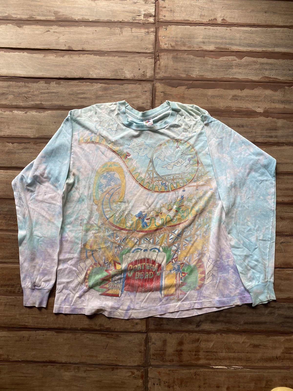 Grateful Dead × Vintage 1993 Grateful Dead Amusement Park Tie Dye Shirt Size US XL / EU 56 / 4 - 1 Thumbnail