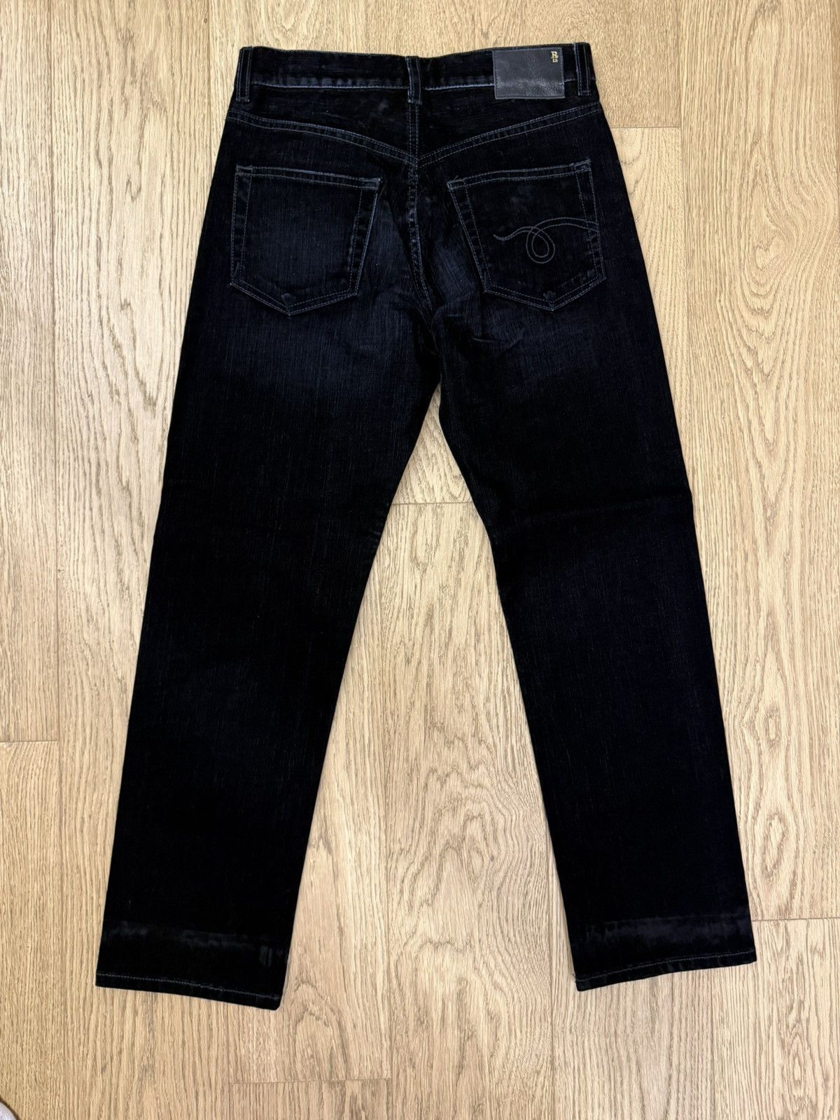R13 R13 ROMEO JEAN FLOCKED BLACK Size 24" / US 00 / IT 34 - 4 Thumbnail