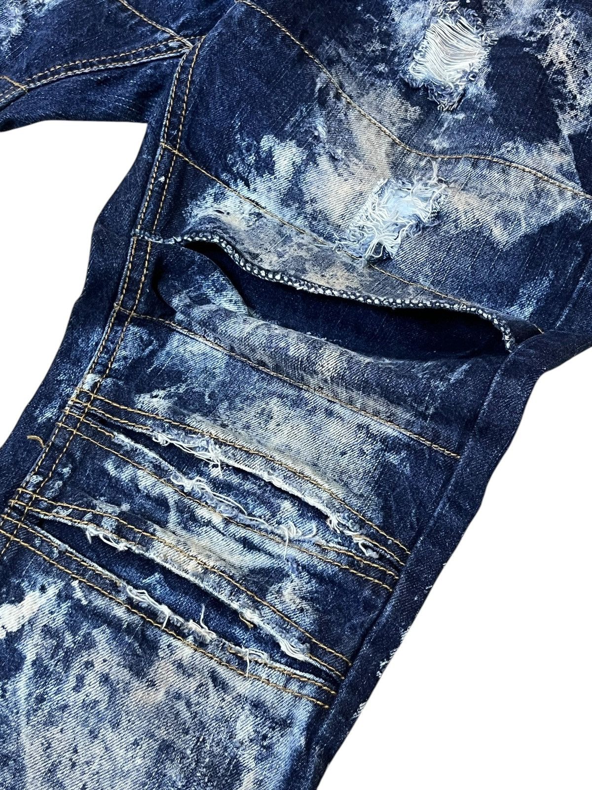 Japanese Brand SICK🔥KROME NEW YORK TYE DYE DISTRESSED STYLE JEANS Size US 31 - 5 Thumbnail