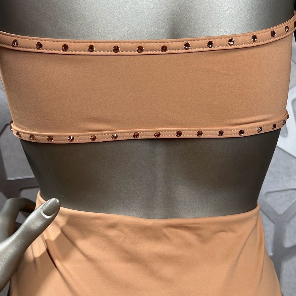 SKIMS Skims Rhinestones Bandeau High waisted Nude Bikini S Size ONE SIZE - 7 Thumbnail
