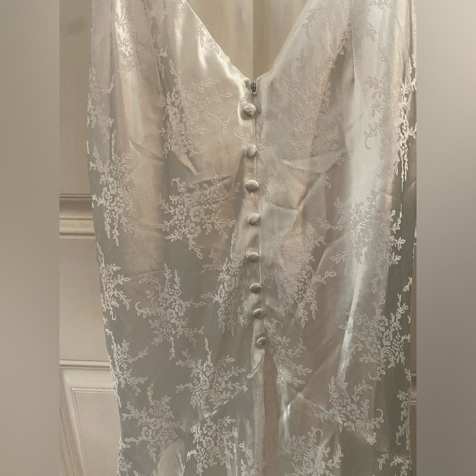 Other Loveliest Dream Satin Jacquard Backless Mermaid Maxi Dress S Size S / US 4 / IT 40 - 9 Thumbnail