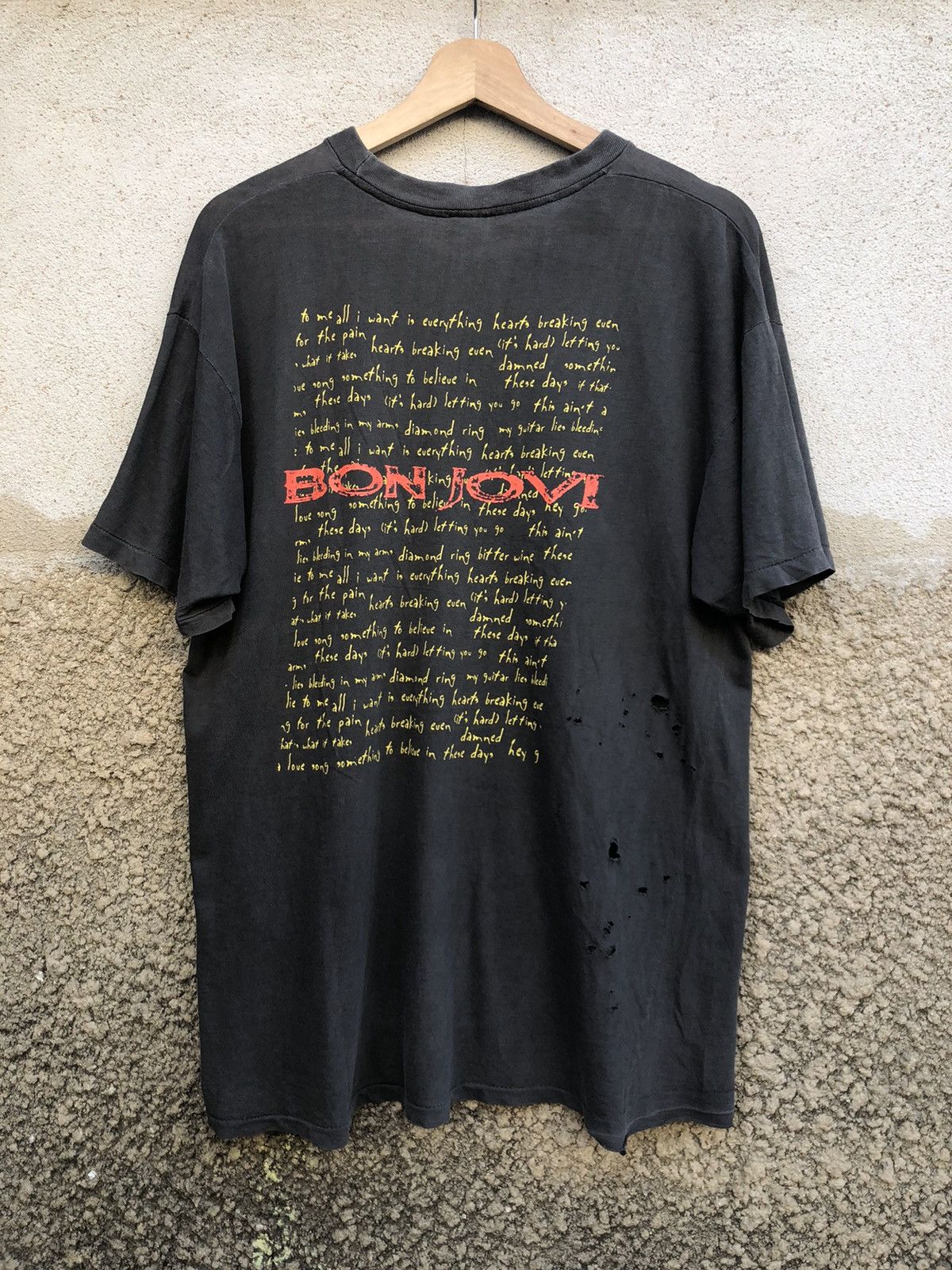 Rare!! Vintage 90s Bon Jovi These Days Tshirt Distressed