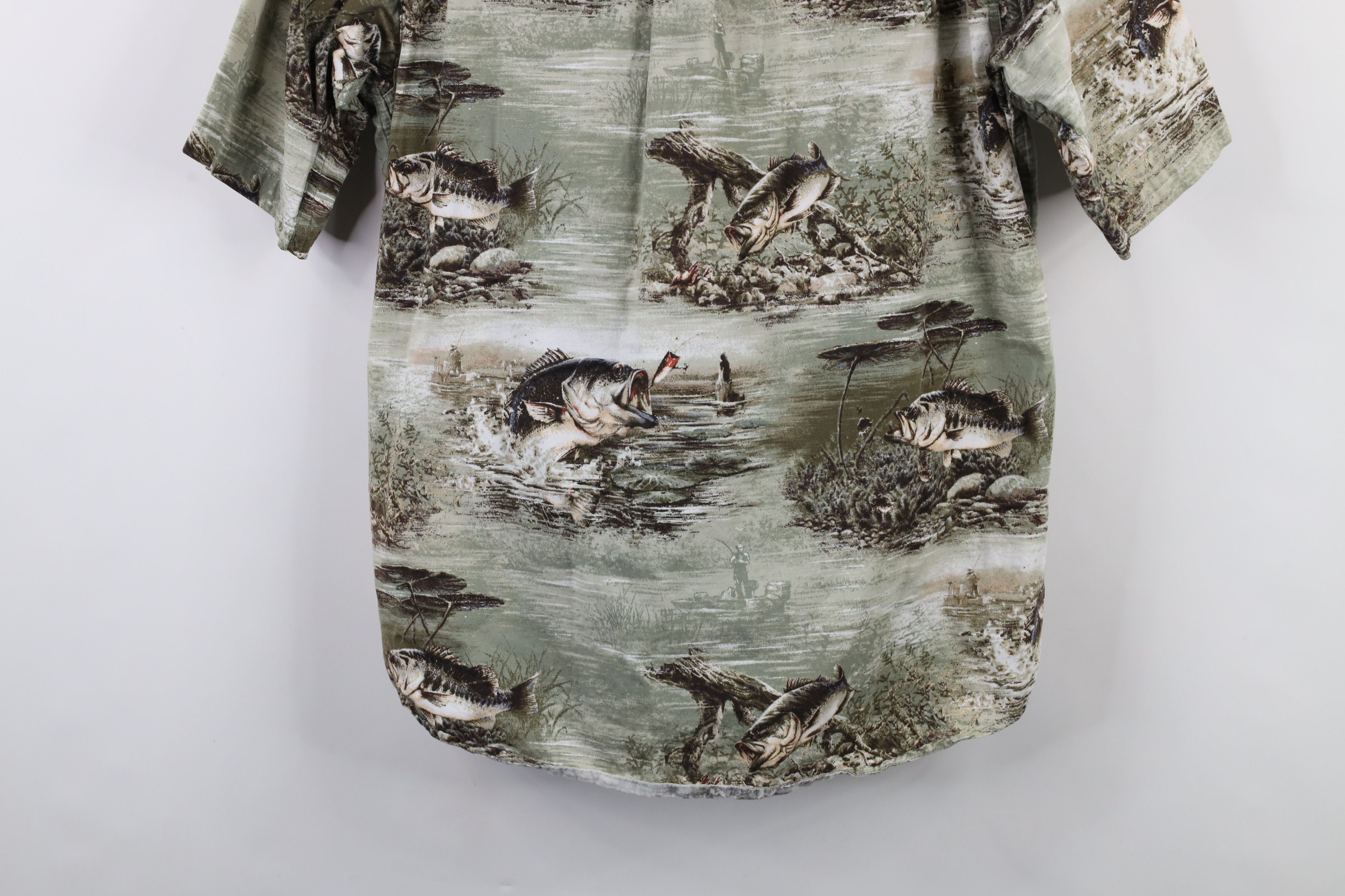 Vintage Vintage 90s Streetwear Fishing All Over Print Button Shirt Size US L / EU 52-54 / 3 - 11 Thumbnail