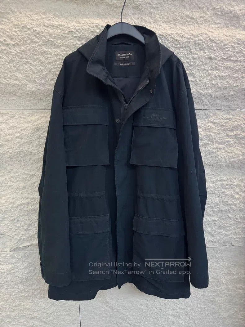 Balenciaga Balenciaga Solid Color Mid-Length Hooded Long Sleeve Parka Size US S / EU 44-46 / 1 - 1 Thumbnail