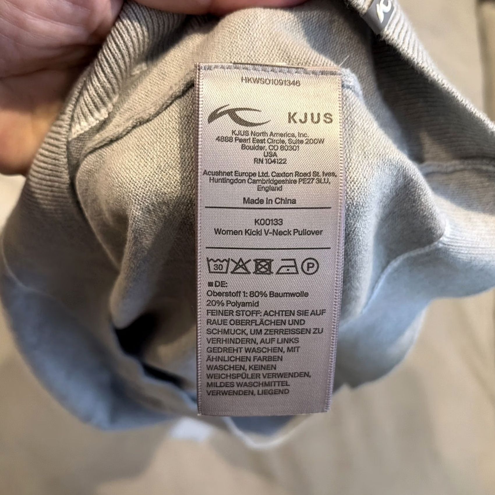 KJUS KJUS KICKL Gray Cotton Blend V-Neck Golf Sweater Women's M Gray, Pullover, V-Neck, Knit Shirt Classx Size M / US 6-8 / IT 42-44 - 6 Thumbnail
