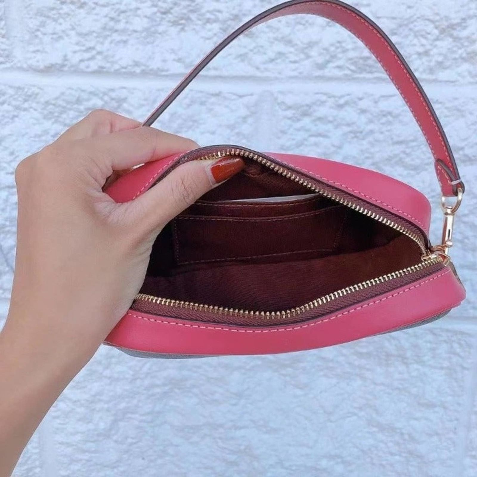 Coach Coach CB851 Jamie Wristlet In Signature Canvas Watermelon Size ONE SIZE - 4 Thumbnail