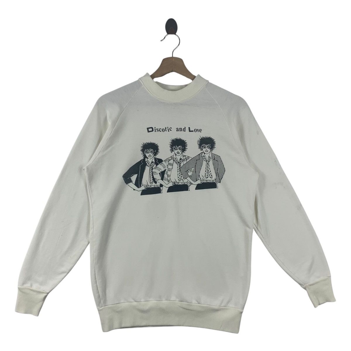 Japanese Brand × Vintage Vintage DISCOTIC AND LOVE white sweatshirt Size US L / EU 52-54 / 3 - 1 Thumbnail