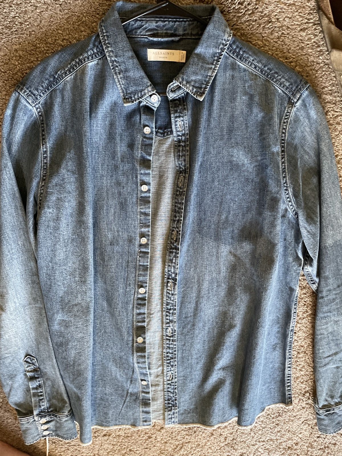 Allsaints × Vintage Allsaints Denim Button Up Size US M / EU 48-50 / 2 - 1 Thumbnail