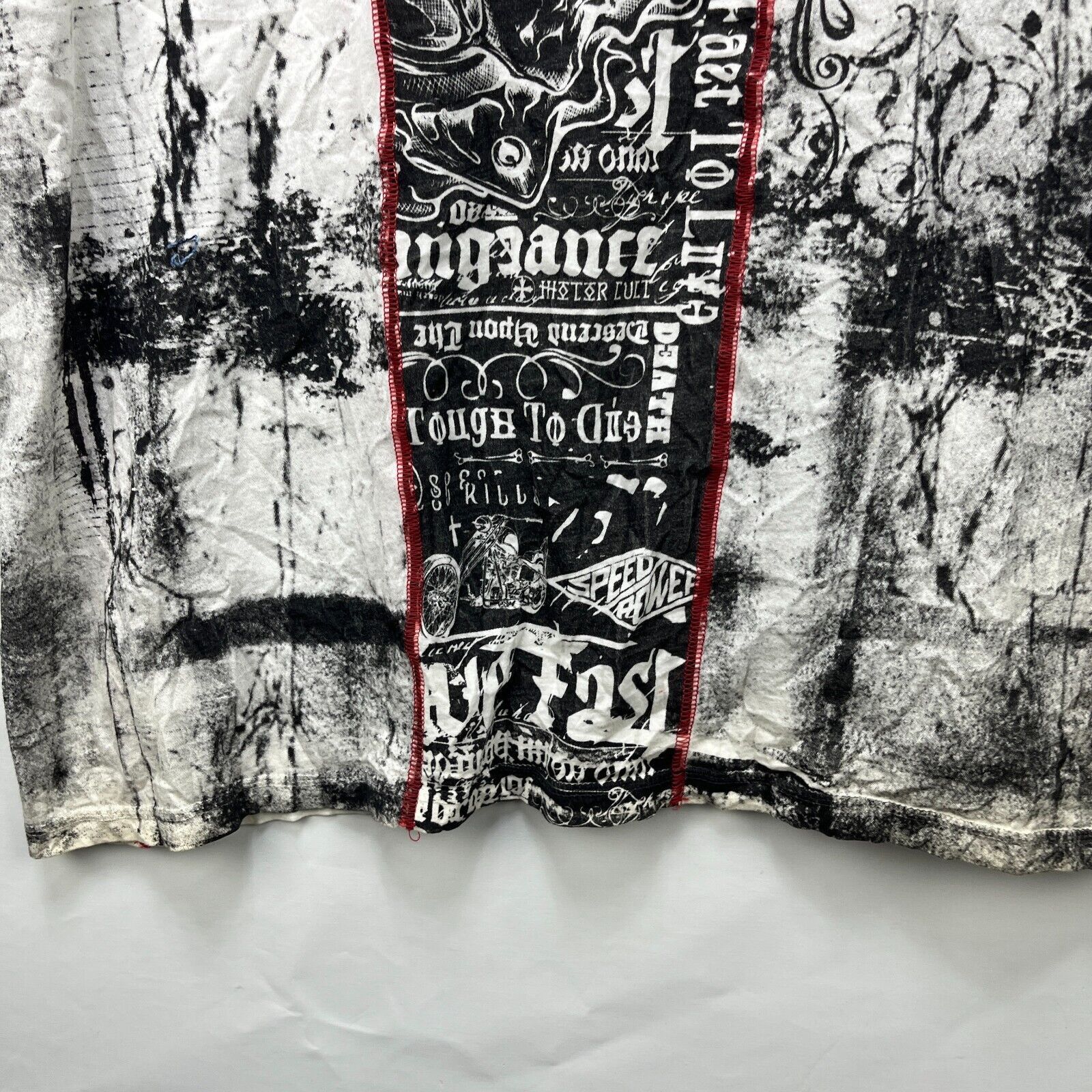 Affliction × Vintage Vintage Y2K Affliction Skull All Over Print T-Shirt 2XL Size US XXL / EU 58 / 5 - 4 Thumbnail
