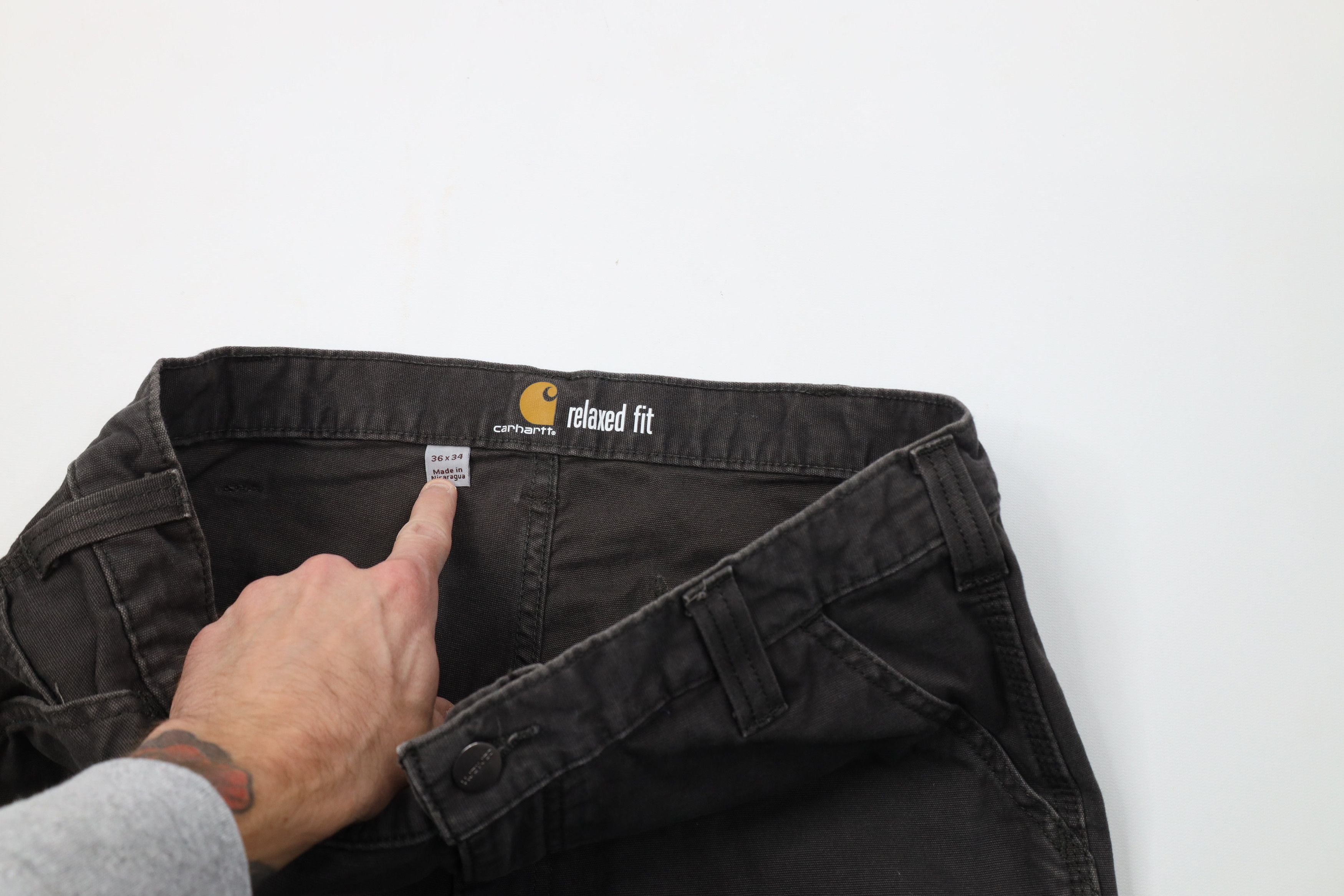 Carhartt Vintage Y2K Carhartt Wide Leg Dungaree Pants Peat Green Size US 36 / EU 52 - 8 Thumbnail