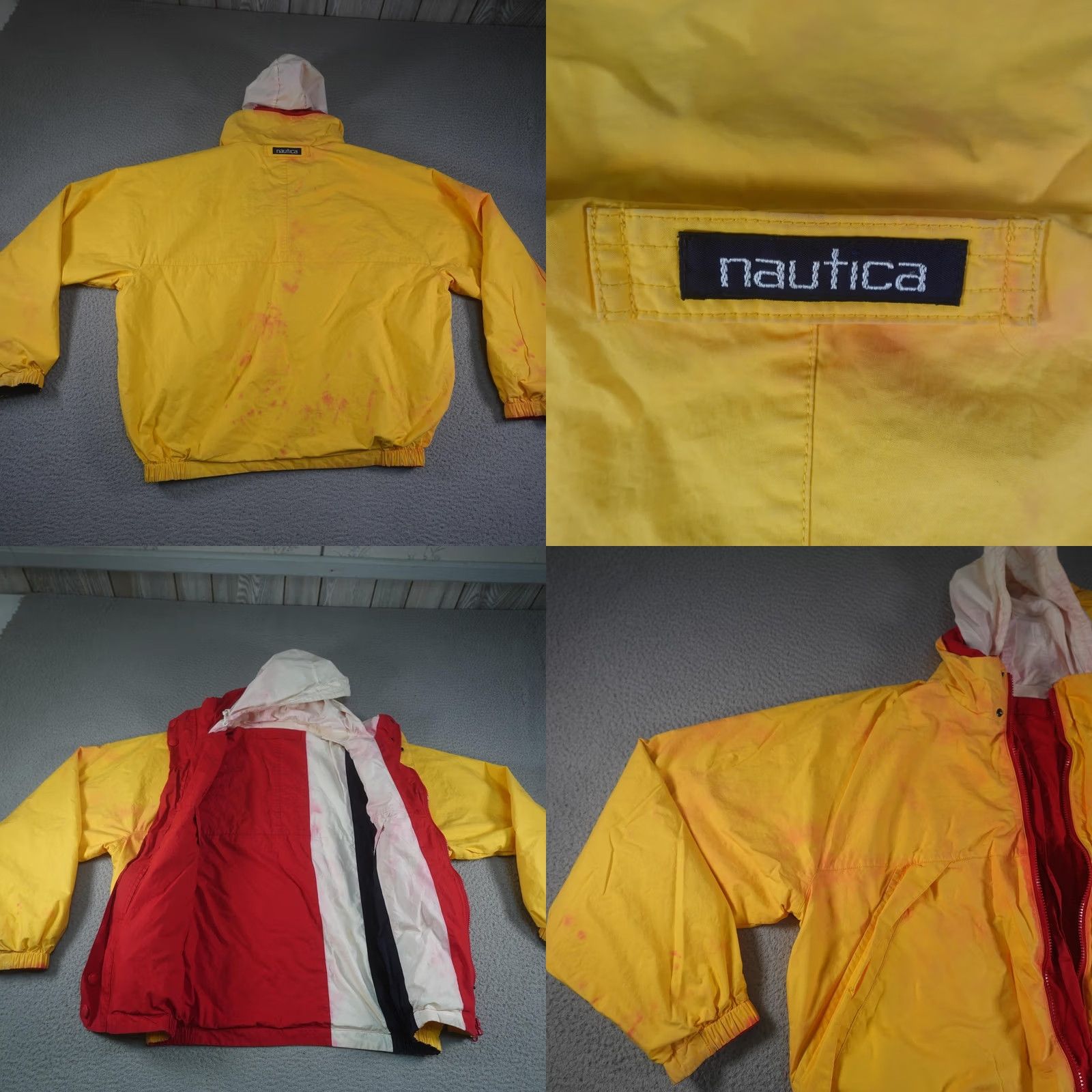 Nautica VINTAGE Nautica Reversible Jacket Mens L Red Yellow Hooded Sailing Nautical Size US L / EU 52-54 / 3 - 9 Thumbnail