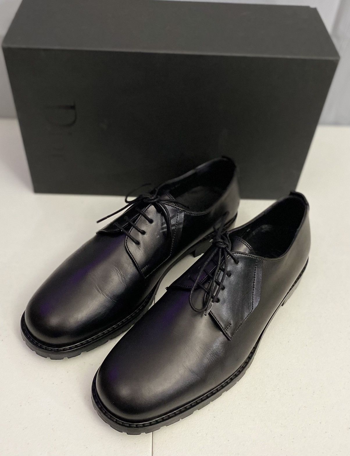 Dior Dior 🇮🇹 Black Derby Calfskin Commando Lug Sole 10 43 New Size US 10 / EU 43 - 18 Thumbnail