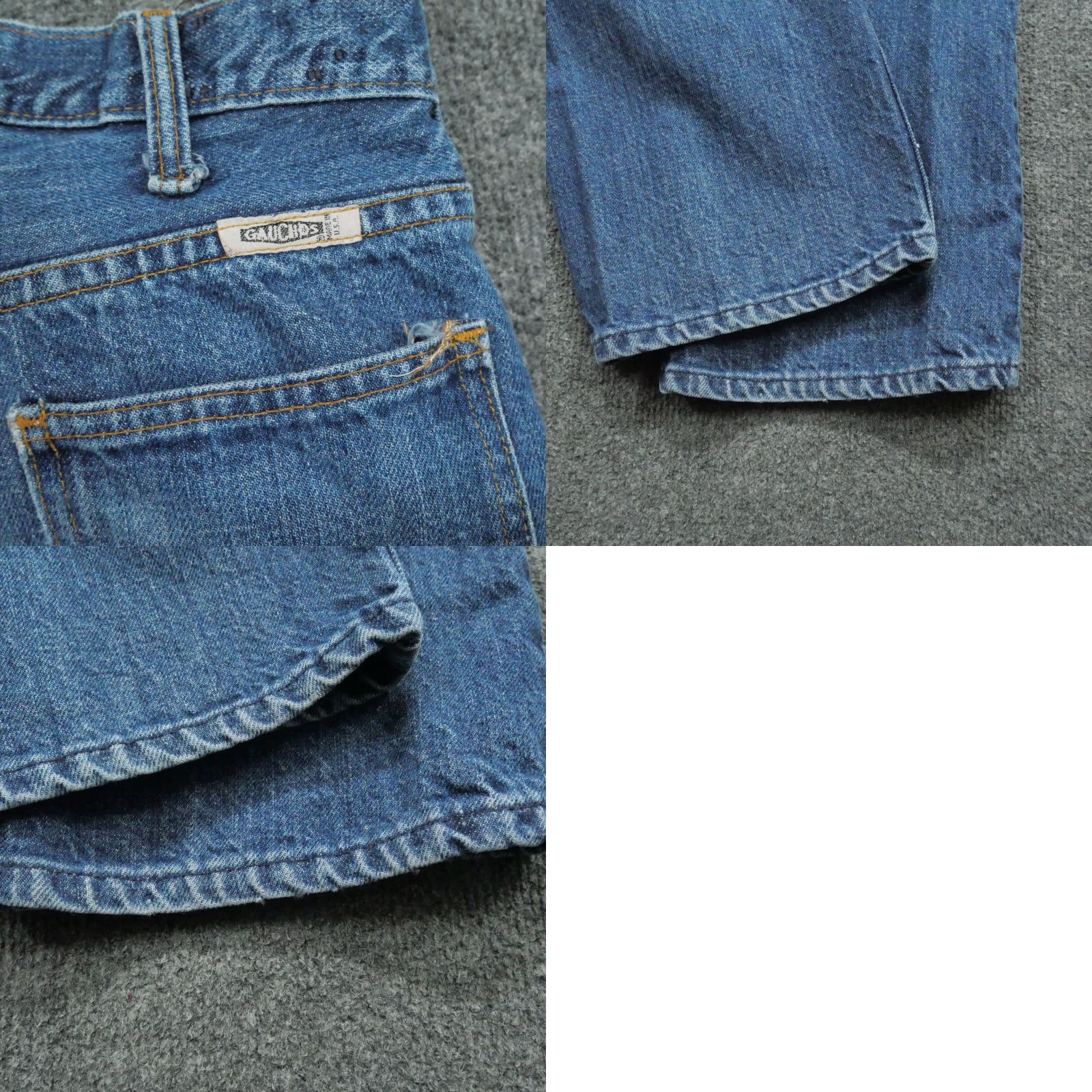 Denime VINTAGE Gauchos Jeans Mens 30x30 Blue Denim Pants Faded Straight Leg 80s Size US 30 / EU 46 - 9 Thumbnail