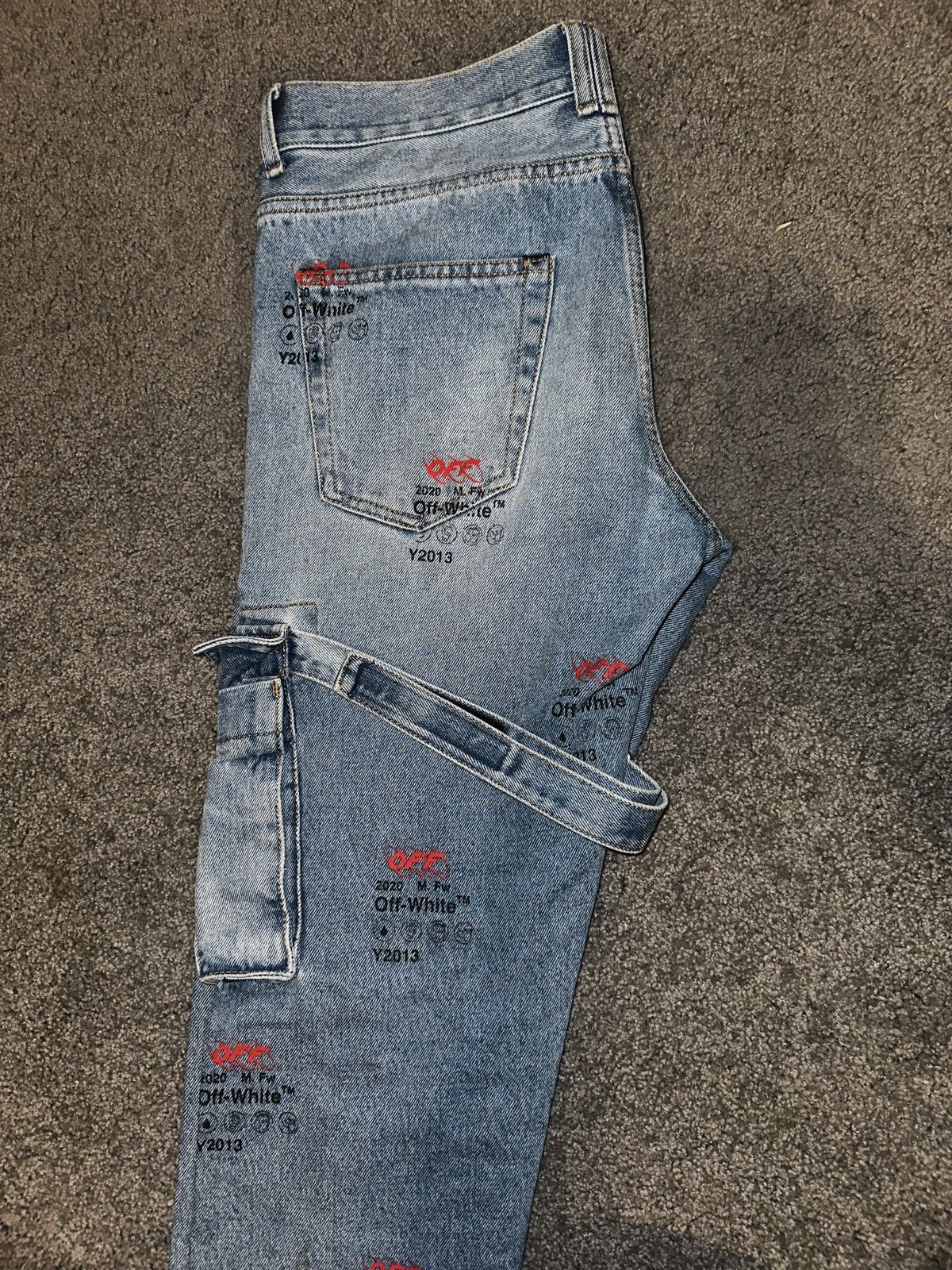 Off-White Off White Repeat Logo Jeans FW19 Size US 30 / EU 46 - 6 Thumbnail