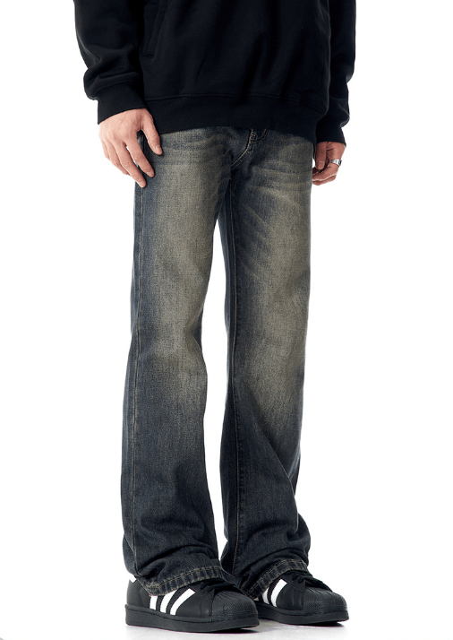 Japanese Brand × Jean Retro washed cracked straight casual versatile flared jeans Size US 32 / EU 48 - 3 Thumbnail