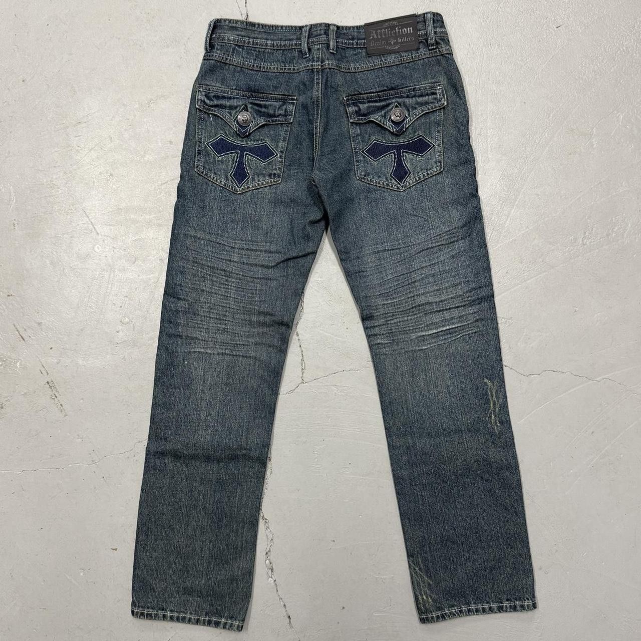 Affliction Y2K Crosses Affliction Men’s Embroidered Jeans 32 x 31 Size US 32 / EU 48 - 3 Thumbnail