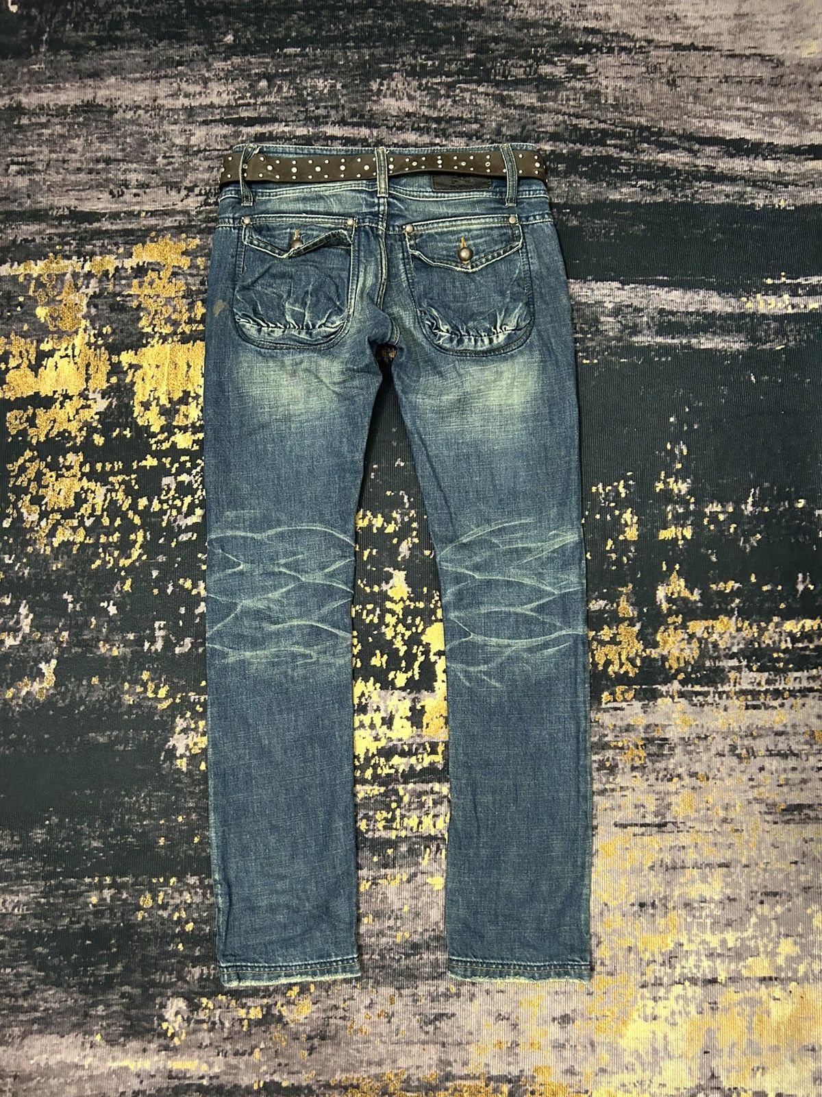 Japanese Brand 2#1 Jeans Jesus Loves You Skull Mud Wash Jeans Size US 30 / EU 46 - 4 Thumbnail
