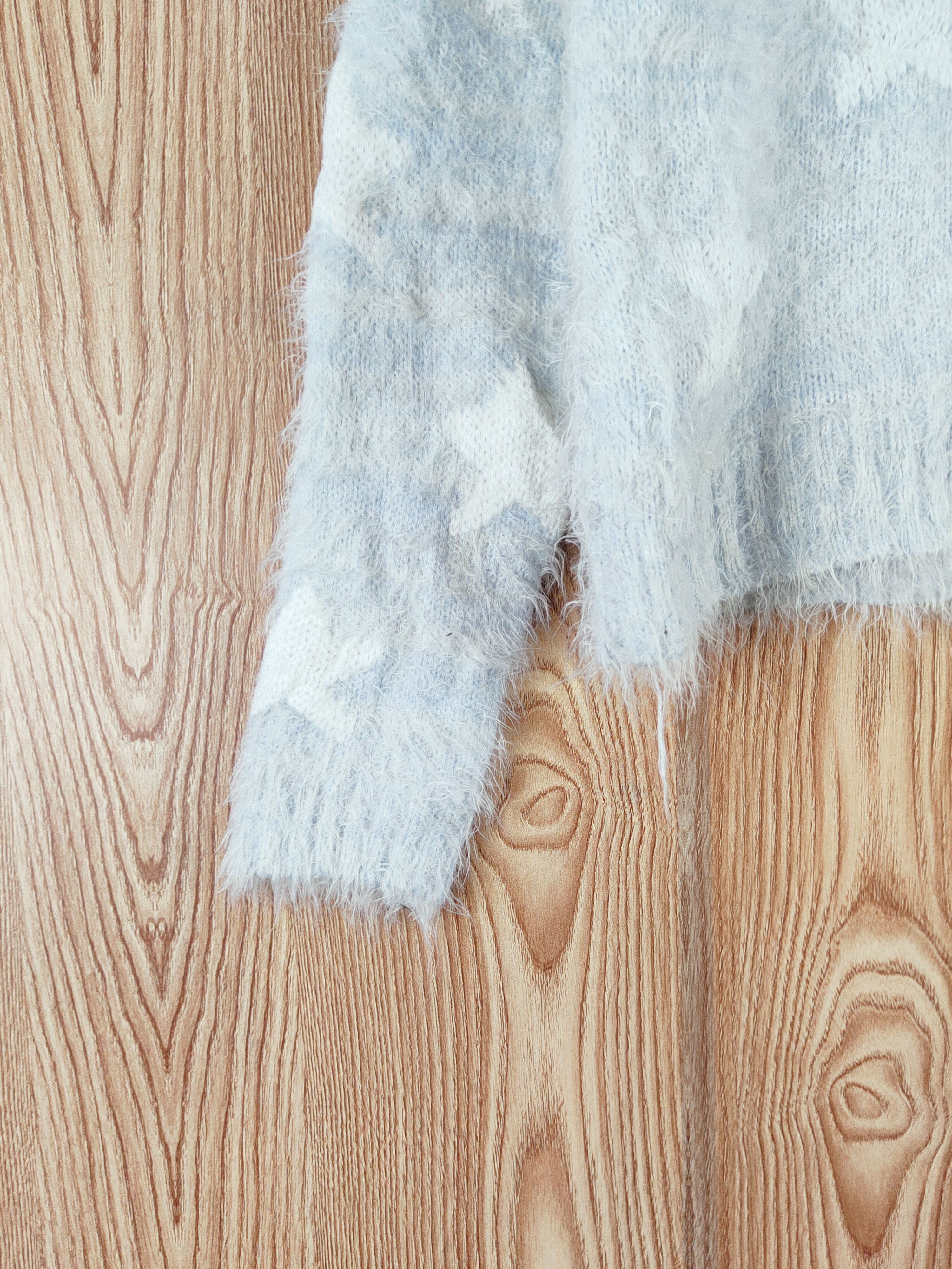 Japanese Brand × Vintage Sorridere Blue White Fur Mohair Knitwear Size M / US 6-8 / IT 42-44 - 4 Thumbnail
