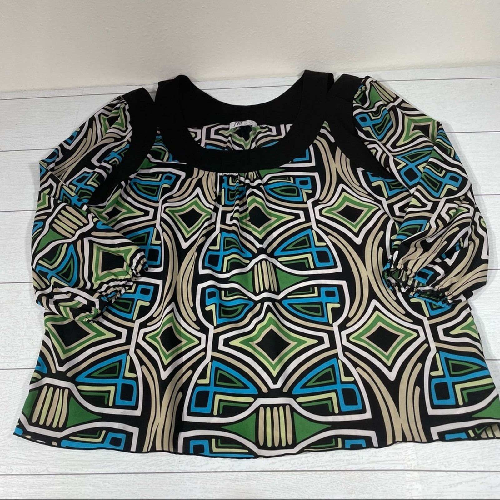 Other JW Black Cut Out Shoulder 3/4 Sleeve Retro Design Shirt XL Size XL / US 12-14 / IT 48-50 - 8 Thumbnail
