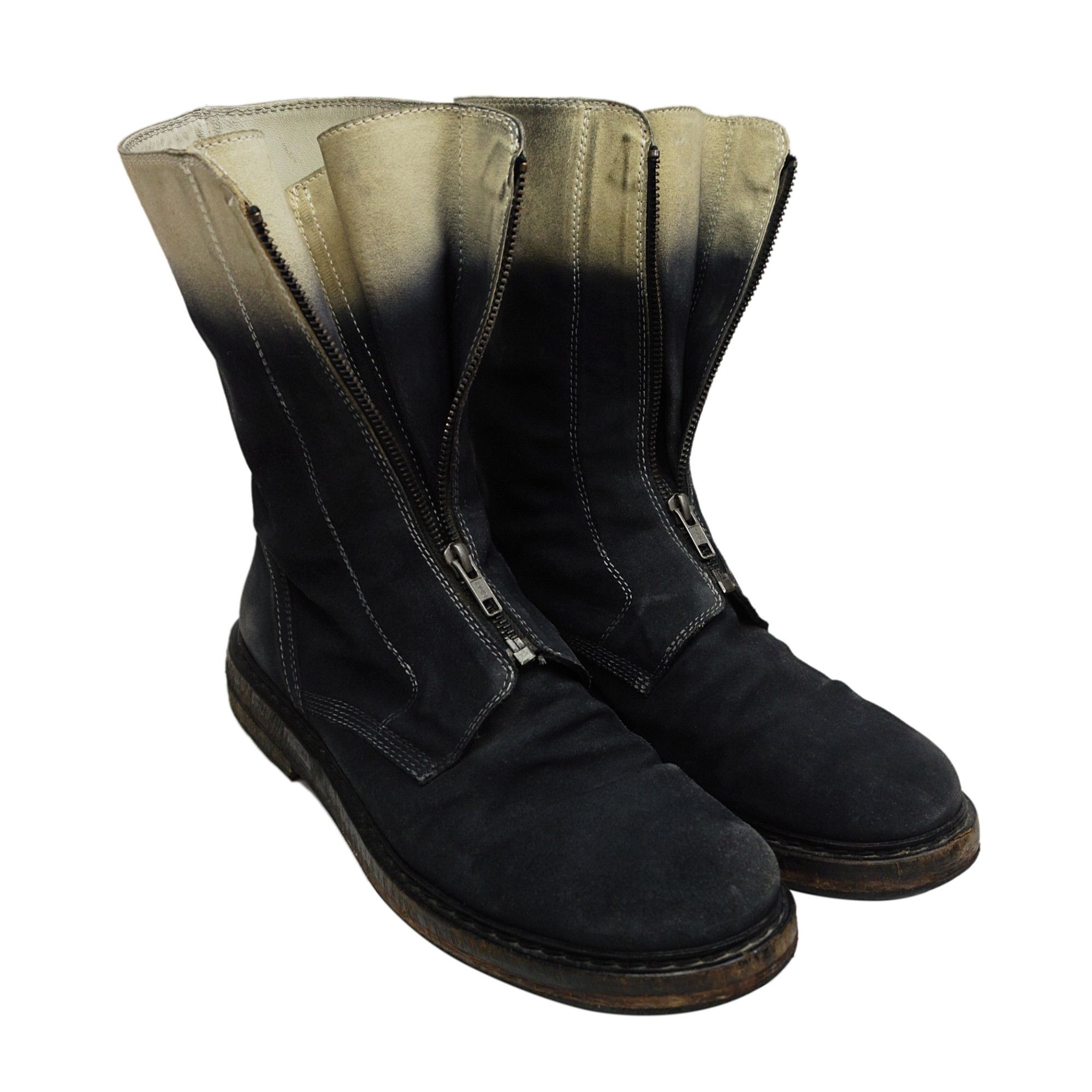 Ann Demeulemeester Ann Demeulemeester AW12 Double Zip Gradient Suede Boots Size US 9 / EU 42 - 1 Thumbnail