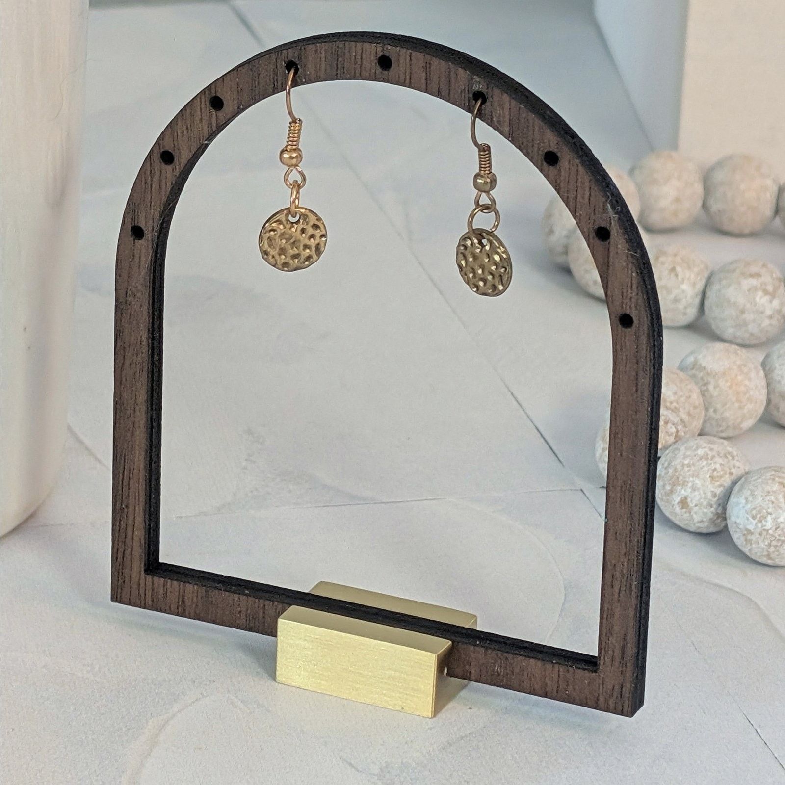 Other Dainty VTG 1980s Gold-Tone Textured Disc Dangle Earrings Size ONE SIZE - 2 Thumbnail