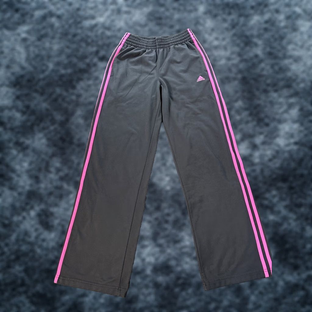 Adidas VINTAGE Adidas Track Pants Mens S Purple Warm Ups Pockets Y2K Baggy 00s Size US 29 - 1 Thumbnail