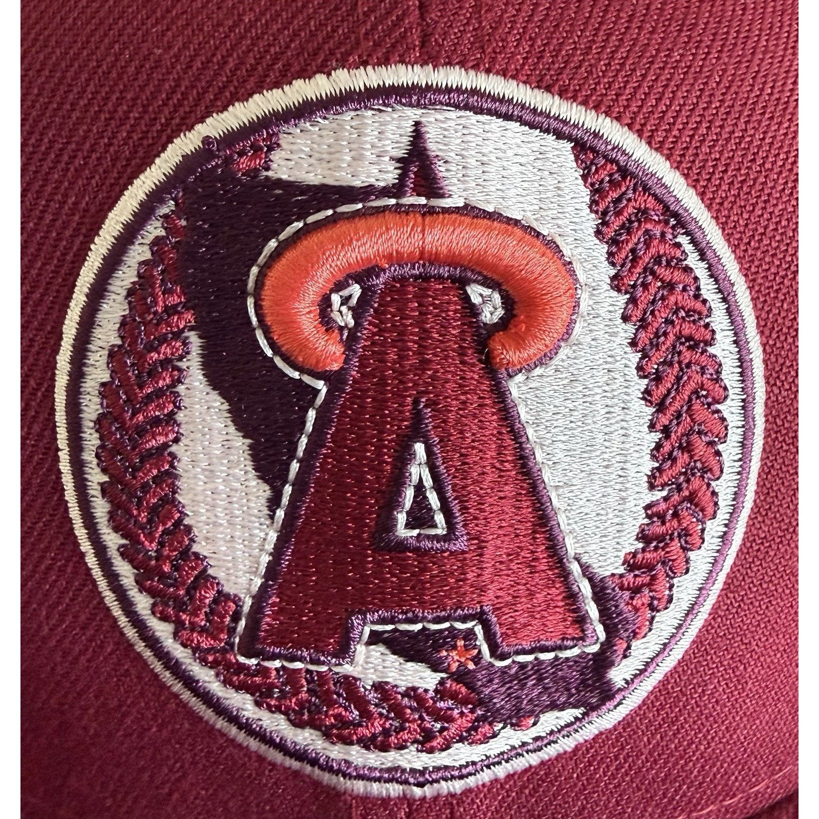 New Era New Era California Angels Fitted Hat Size 7 3/8 Cardinal Red Size ONE SIZE - 3 Thumbnail