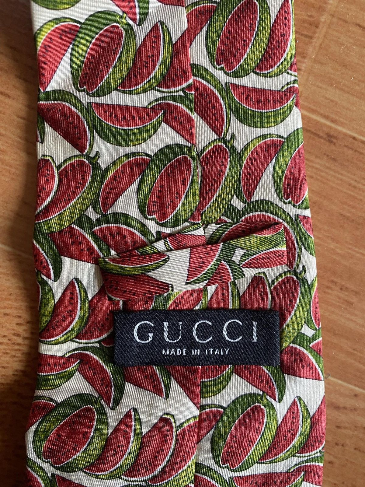 Gucci Gucci wartermelon printed silk tie Size ONE SIZE - 4 Thumbnail