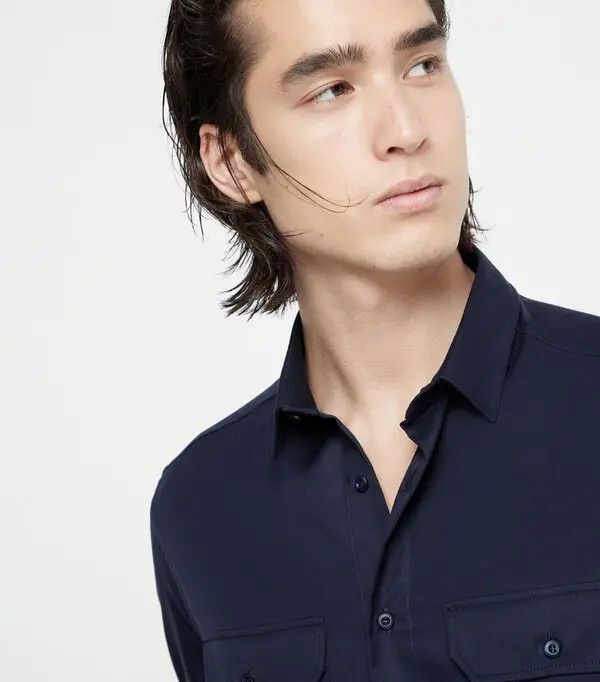 Brunello Cucinelli o1w1db10725 Shirt in Navy Blue Size US L / EU 52-54 / 3 - 4 Thumbnail