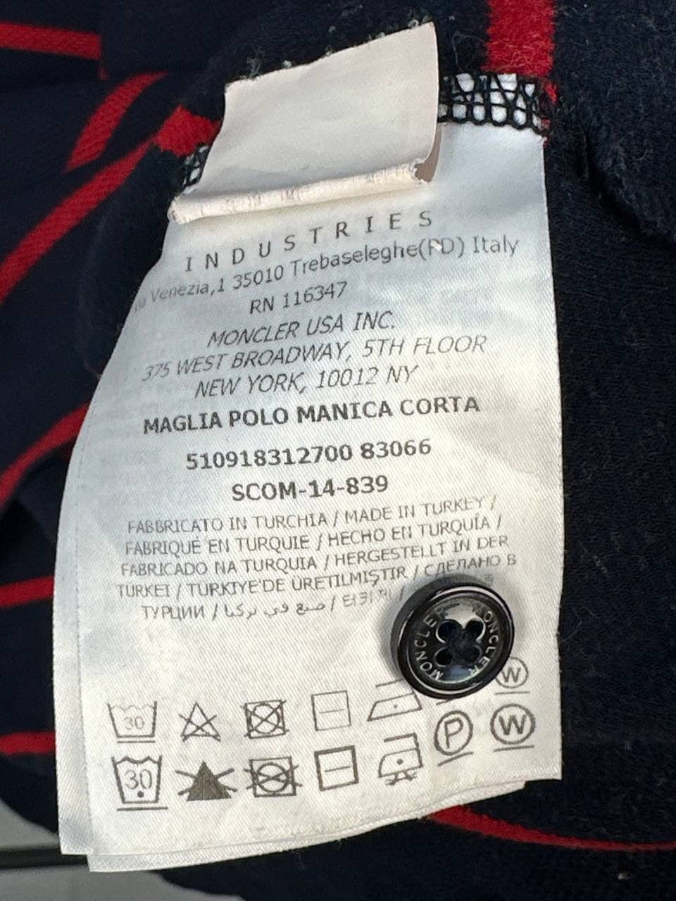 Moncler Moncler Maglia Polo Manica Corta striped faded polo navy/red Size US XL / EU 56 / 4 - 7 Thumbnail