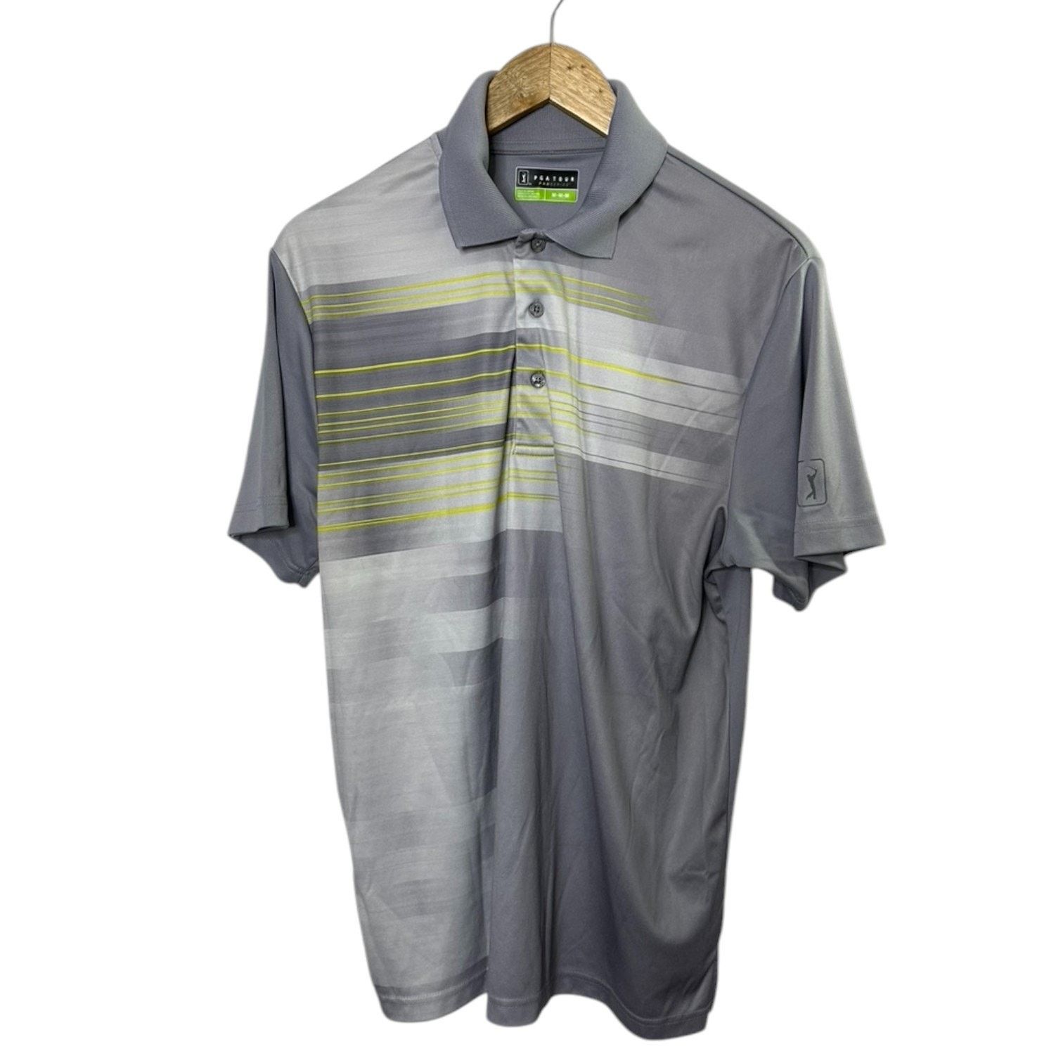PGA Tour PGA Tour PRO Series Gray Stripe Short Sleeve Polo Shirt Size US M / EU 48-50 / 2 - 1 Thumbnail