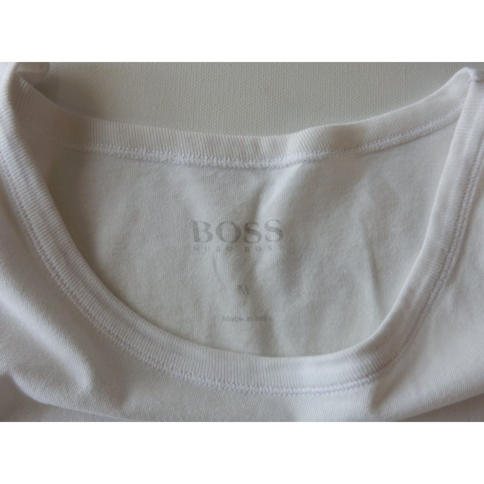 Hugo Boss HUGO BOSS T-Shirt Men M Short Sleeve White Cotton Shirt Size US M / EU 48-50 / 2 - 4 Thumbnail