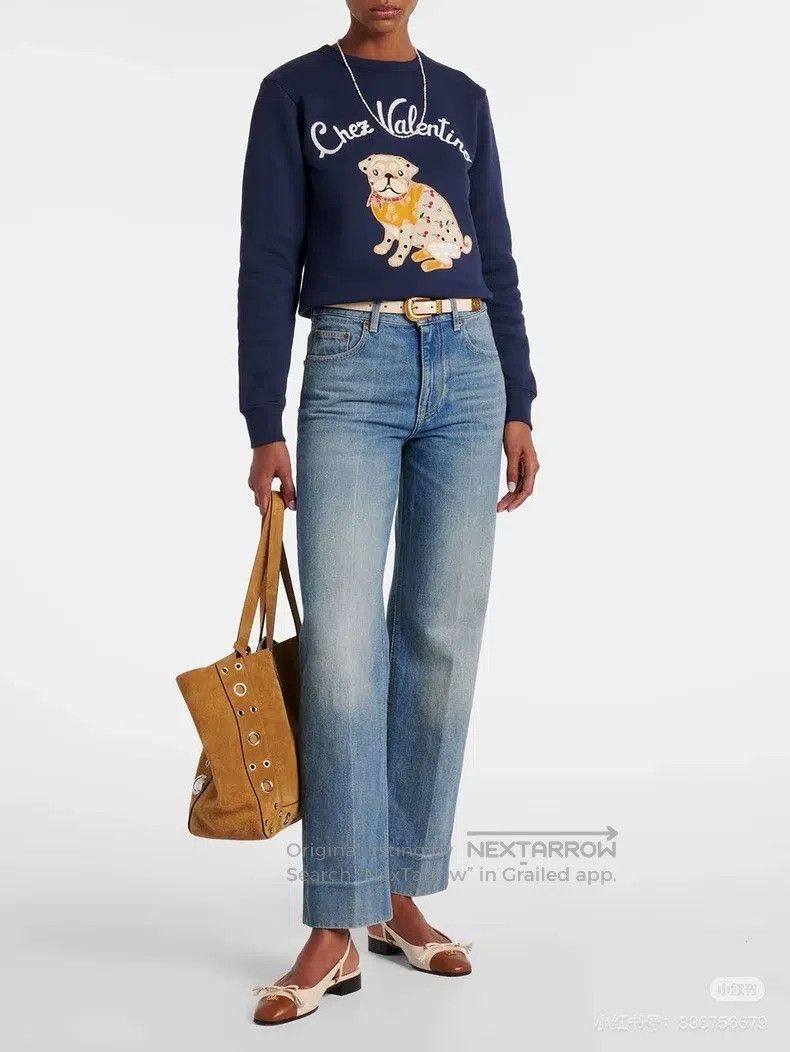 Valentino Valentino Navy blue dog embroidered sweatshirt Size S / US 4 / IT 40 - 7 Thumbnail