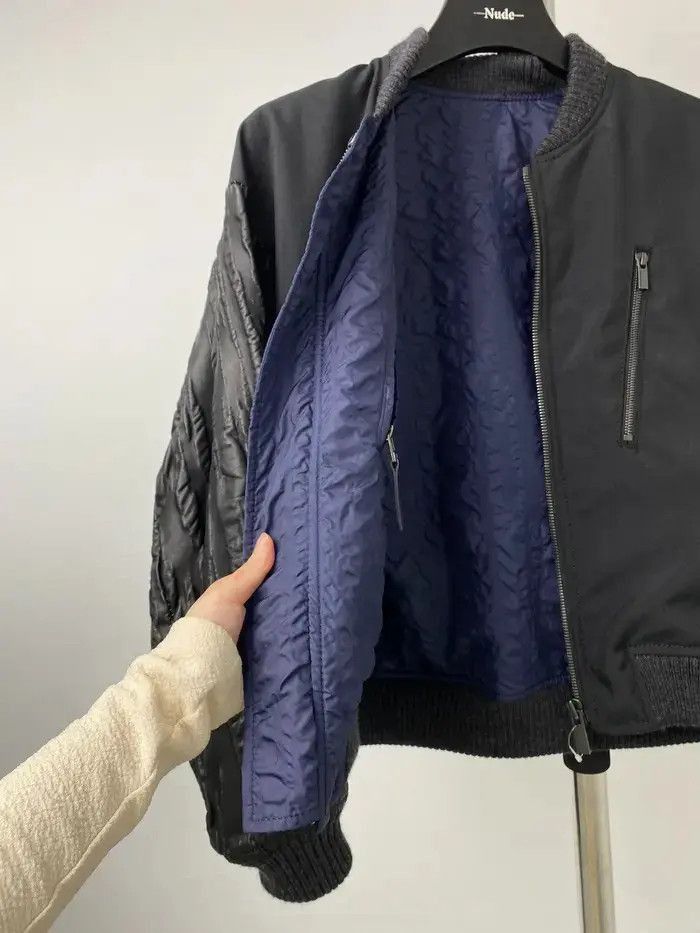 Issey Miyake Issey Miyake Issey Miyake leather sleeve bomber-2506 Size US S / EU 44-46 / 1 - 6 Thumbnail