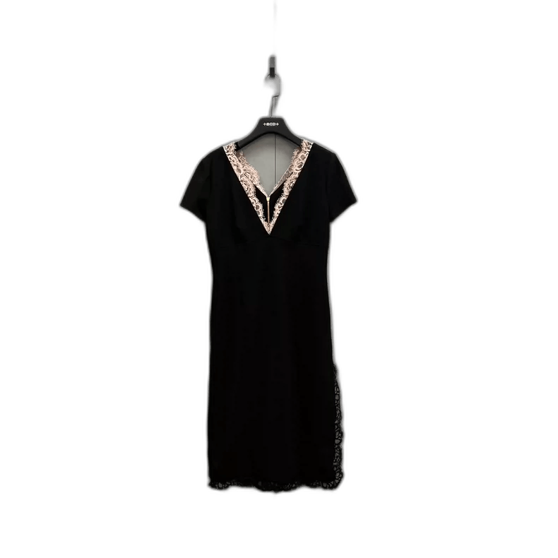 Gucci Gucci Black V-Neck Lace Trim Dress Size M / US 6-8 / IT 42-44 - 1 Thumbnail