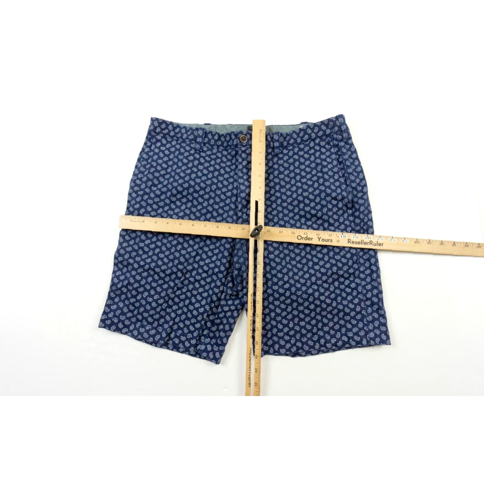 J.Crew JCrew Men’s Stretch Chino Shorts 9" Flat Front 35 Blue Paisley Casual Preppy Mens Size US 35 - 5 Thumbnail