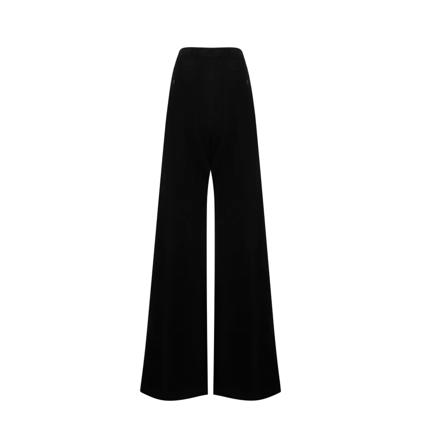Rick Owens o1h1sh11225 Tailored Wide Belas Pant in Black Size 27" / US 4 / IT 40 - 2 Thumbnail